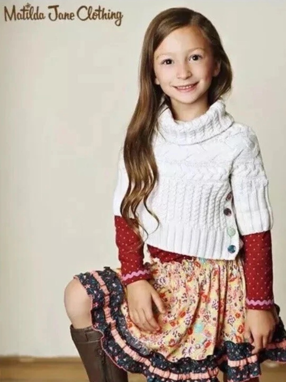 💕Size 4 Matilda Jane darling cable knit sweater!